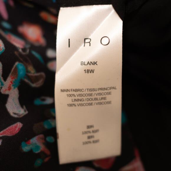 IRO Blank Dress Black Floral Print Asymmetric Chiffon Long Sleeves SZ 10 US - Picture 8 of 8